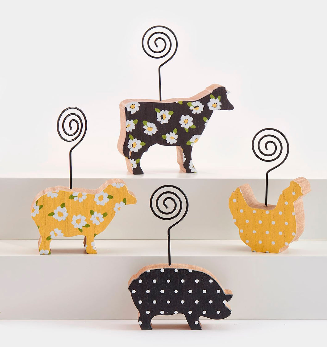 Animal Place Card Holder, 4 Asst.
