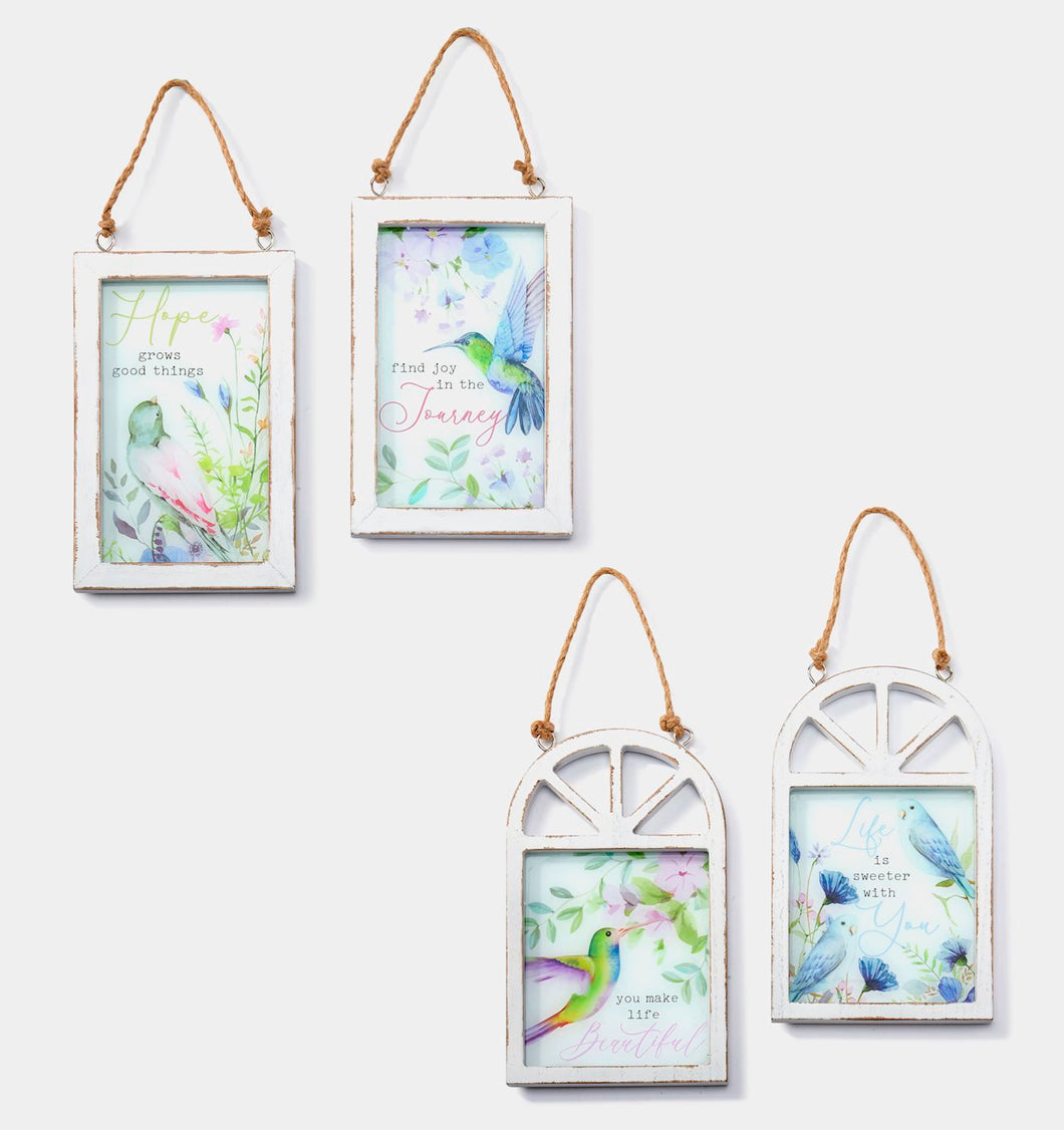 Framed Hanging Sign, 2 Asst.