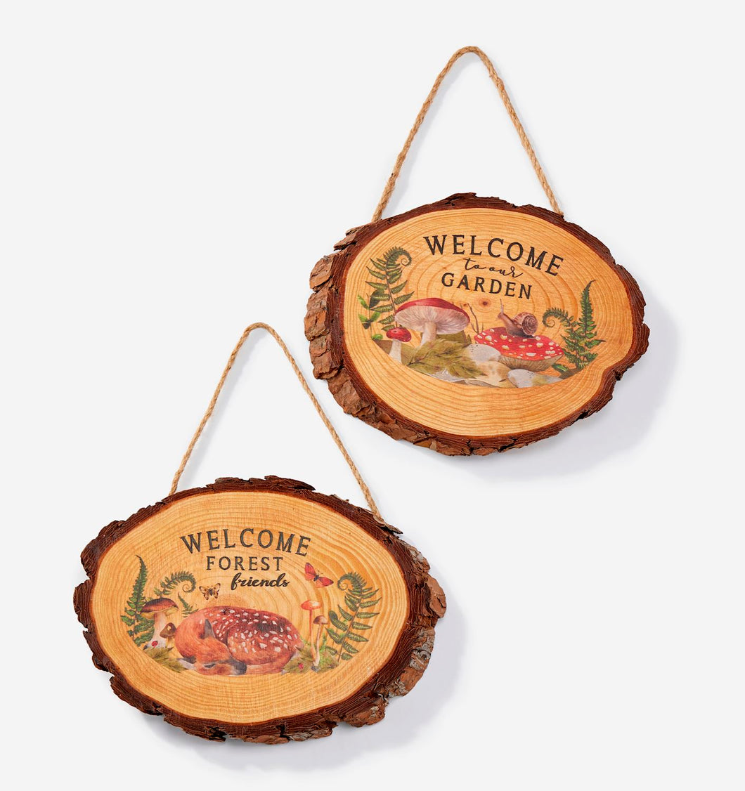 Hanging Wood Slice Sign