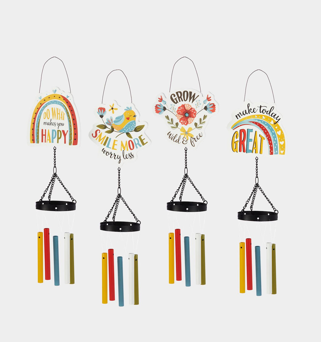 Rainbow Colored Windchime, 2 Asst.