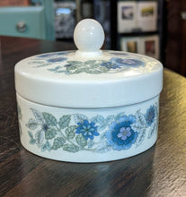 Load image into Gallery viewer, Blue floral ceramic jar C.1978
